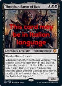 MTG TIMOTHAR, BARON OF BATS EXC - TIMOTHAR, BARONE DEI PIPISTRELLI - VOC IT - Picture 1 of 1