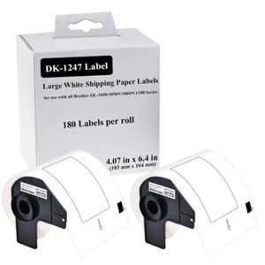 Etiquetas de envío grandes 2 rollos 103 mm x 164 mm DK-1247 para Brother QL-1100 1100NWB - Imagen 1 de 10