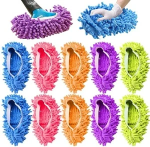 5-Pairs Mop Slippers Shoes for Floor Cleaning, 10 Pcs Microfiber Shoes Cover - Picture 1 of 1