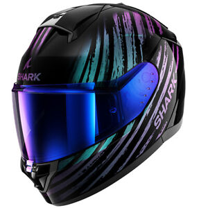 Shark Ridill 2 Assya Motorcycle Motorbike Full Face Helmet Purple Black Blue KXK