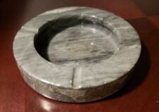 Vintage Grey Marble Ashtray- etching on sides