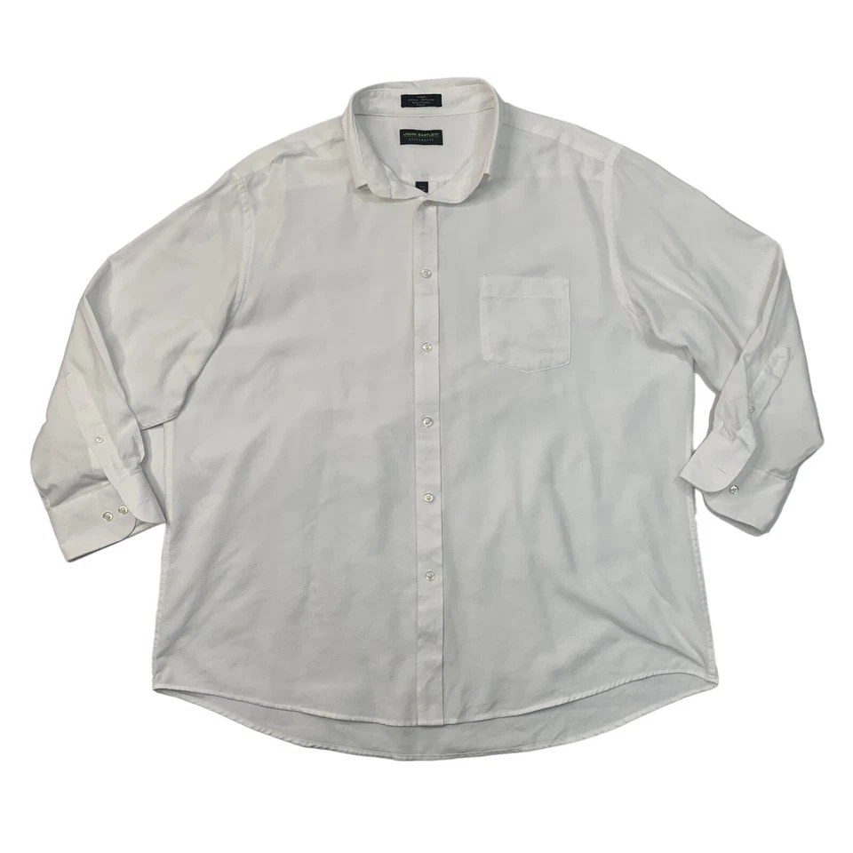 John Bartlett Shirt Mens 17.5 White Statements Oxford Button Up Cotton Blend - Image 1 of 4