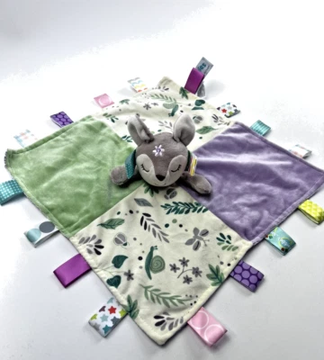 Taggies Ciervo Flora Fawn Bebé Lovey Lovie Manta de Seguridad Caracoles Púrpura Verde Foto 1 de 4
