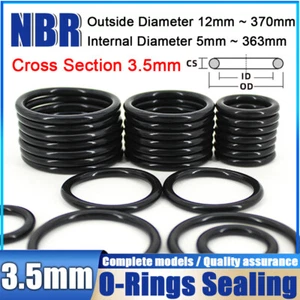 Nitrile Rubber NBR O-Rings Seals Cross Section 3.5mm, ID 5~363mm O Ring Sealing - Picture 1 of 17