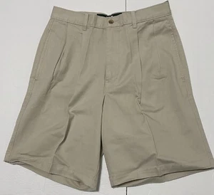 Y2K Beverly Hills Polo Club Shorts Size 31 Pleated Khaki Relaxed Fit BHPC - Picture 1 of 13