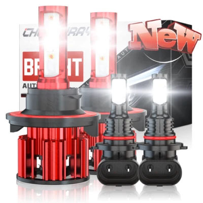 For Ford F250 F350 F450 F550 Super Duty 2005-2018 LED Headlights + Fog Bulbs - Image 1 of 4