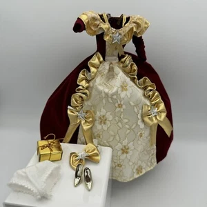JAKKS Pacific Doll Gown Dress Burgundy Gold Party Holiday 4 11.5” Doll - Picture 1 of 3