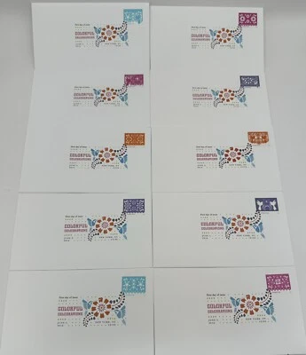 2016 Colorful Celebrations Set of 10 First Day Covers US FDC Forever Stamps - Image 1 of 2