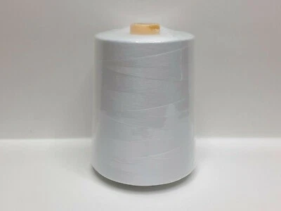 1 Pc. 10000 Each Yards Sewing Machine Polyester Threads overlock Cones  White - Image 1 of 2