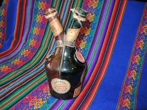 Vintage 50's Two Compartment Bottle Benedictine B&B D.O.M. French Brandy. - Picture 1 of 12