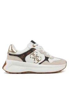 SNEAKERS Guess Donna FLPLUC PEL12 Col. BIANCO /MARRONE SCONTO -22% - Foto 1 di 5