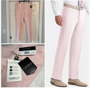 Herren Lauren Ralph Lauren Leinen Hose Größe 34 W x 34 L Rosa Classic Fit - Bild 1 von 9