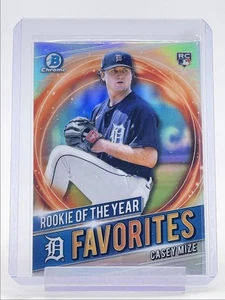 CASEY MIZE 2021 BOWMAN CHROME ROOKIE OF THE YEAR REFRACTOR A RC Q1303 - Picture 1 of 2