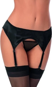 Liguero clásico Escante Wet Look Mix & Match negro talla mediana satinado - Imagen 1 de 6