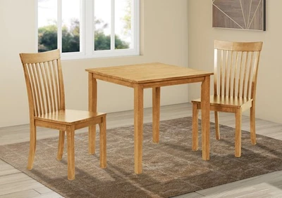 Kings Brand Furniture - 3 Piece Wood Dining Set, Table & 2 Chairs, Natural Oak - Image 1 of 4