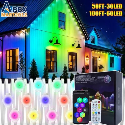 Smart Permanent Outdoor Lights Waterproof House Eaves RGB Lighting Decoration - Image 1 of 4