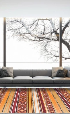 Traditional Vintage Hand Woven Oriental Carpet 5'0" x 8'0" Wool Kilim Area Rug - Image 1 of 3