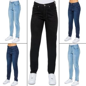 Enzo Womens Mom Jeans Ladies Tapered Fit Stretch Denim High Rise Trousers - Picture 1 of 26