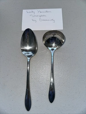 Oneida Community Lady Hamilton piezas para servir - cucharón y cuchara para servir Foto 1 de 3