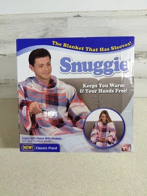 New In Box Snuggie the Original Wearable Blanket with Sleeves Classic Plaid - Image 1 of 4