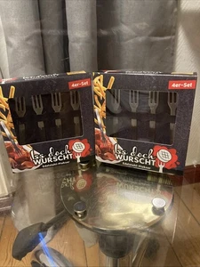 8 Stück ISS doch Wurscht Piekser,Pieker,Currywurst Edelstahl,unbenutzt OVP,HDL - Bild 1 von 5