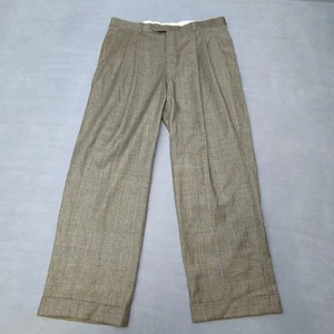 Brooks Brothers 346 Wool Cashmere Brown Pleated Pants - 33x28 - Picture 1 of 7