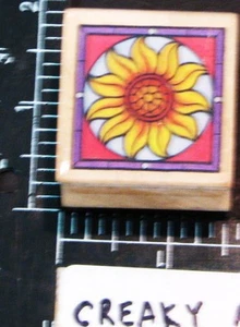 SUNFLOWER CIRCLE RUBBER STAMP ALL NIGHT MEDIA RETIRED - Picture 1 of 1