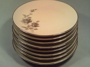[Q15] Set of 8 BRISTOL Fine China FLOWER SONG Dessert PLates MADE IN JAPAN N7201 - Picture 1 of 4
