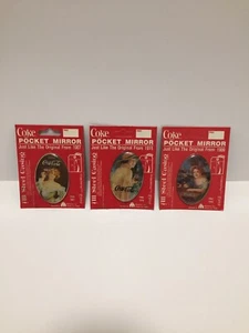 3 Vintage Coke Pocket Mirrors. Years 1907, 1909, 1916. Brand New In Packaging - Picture 1 of 5