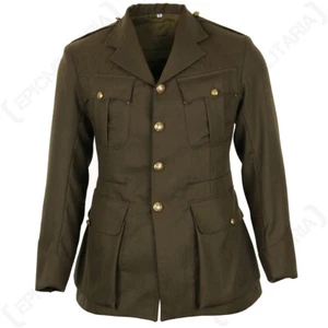 WW2 British Army Officer Tunic - 4 Pockets Buttoned Collared Shirt Chevron Cuff - Picture 1 of 9