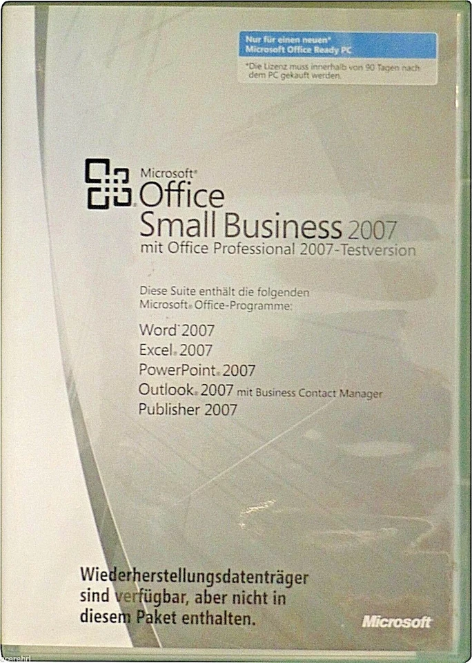 MS OFFICE 2007 Small Business Word Excel Outlook PowerPoint | Dauerlizenz | DE - Bild 1 von 4