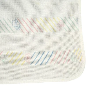 Vintage 80er Baby Morgan Cozy Waffle Weave Babydecke weiß Unisex Pastell Bären - Bild 1 von 9