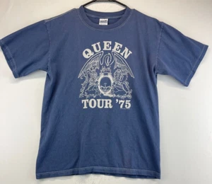Queen Tour ‘75 - Men’s Shirt Size Medium - Anvil 2005 - Blue (2602) - Picture 1 of 11