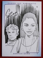 THUNDERBIRDS - PENCIL & INK SKETCH - TIN-TIN & ALAN TRACY, JOHN CZOP Cards Inc