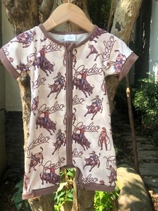 Western Baby Cowboys Sommer Schlafanzug Redo Kurzarm Reißverschluss Strampler - Bild 1 von 8