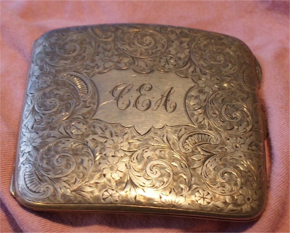 19th century Beautiful Victorian Sterling Silver compact -RARE ORNATE SIGNED  - Image 1 of 4