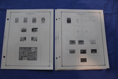 Álbum de estampillas internacionales Scott de 4 páginas de Turkmenistán 1992-1997 BlueLakeStamps Foto 1 de 2