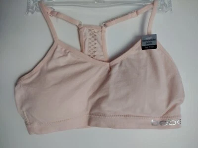 bebe Girls Sports Bra SIZE L/34  girls Juniors LIGHT PINK SEAMLESS WIRELESS R.PA - Imagem 1 de 4
