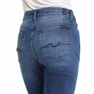 Jeans Josefina nuovi con etichette vita alta invecchiato orlo a rilascio 7 PER TUTTA L'UMANITÀ 34 U16 - Foto 1 di 4