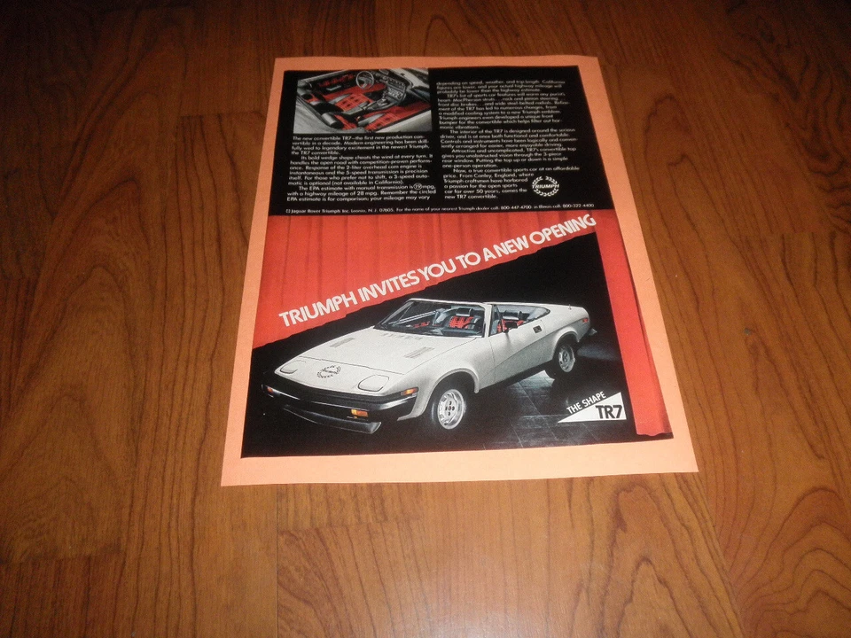 VINTAGE  TRIUMPH TR7 AD-1979- - Image 1 of 1