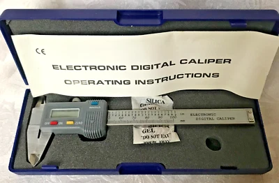 Electronic Digital Caliper 4" 100mm with LCD Display in Box w/booklet. UNTESTED - Image 1 of 4