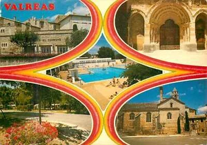 Valreas Vaucluse Frankreich Mehrbildkarte Pool Kirche Vintage Postkarte - Bild 1 von 2