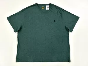 Polo Ralph Lauren Big & Tall Solid Short Sleeve V-Neck T-Shirt - Green - Sz: 1XB - Picture 1 of 2
