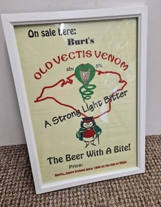 Póster arte Burts Brewery, Isla de Wight enmarcado A4 repro - Imagen 1 de 1