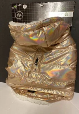 Silver PawDog Jacket Sherpa Lined Silvershield Eliminates Odor XS Silver RoseNEW - Image 1 of 4