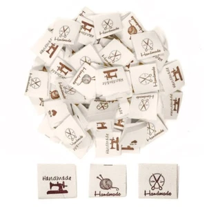 150Pcs Handmade Sew-on Woven Cloth Labels Sewing Crafting Fabric Tags for5304 - Foto 1 di 9