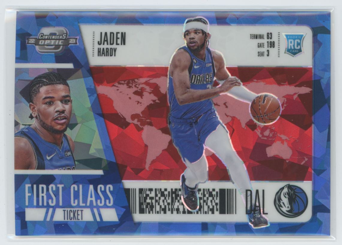 2022-23 Panini Contenders Optic Red Ice First Class Ticket Jaden Hardy RC