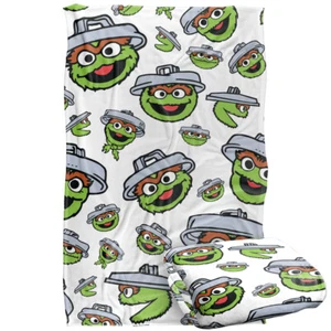 Sesame Street Oscar Face Pattern Silky Touch Super Soft Throw Blanket, 36"x58" - Picture 1 of 7