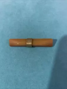 Broche prendedor barra modernista ámbar simulado caramelo baquelita vintage 2,5" - Imagen 1 de 12