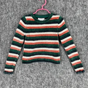Tommy Bahama Sweater Girls Youth Small /5/6 Striped  Ribbed Cropped - Picture 1 of 7